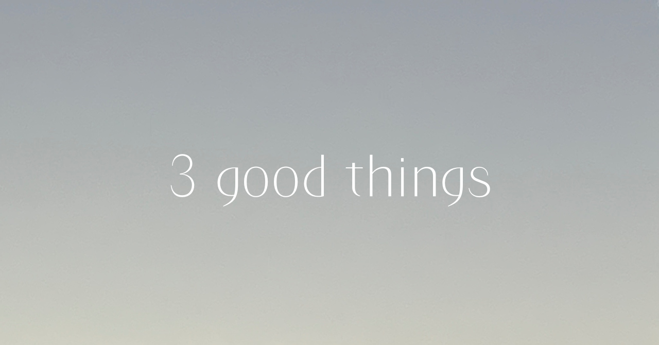 1/17(金) 3 good things 『これが最善だったのだとしら？』