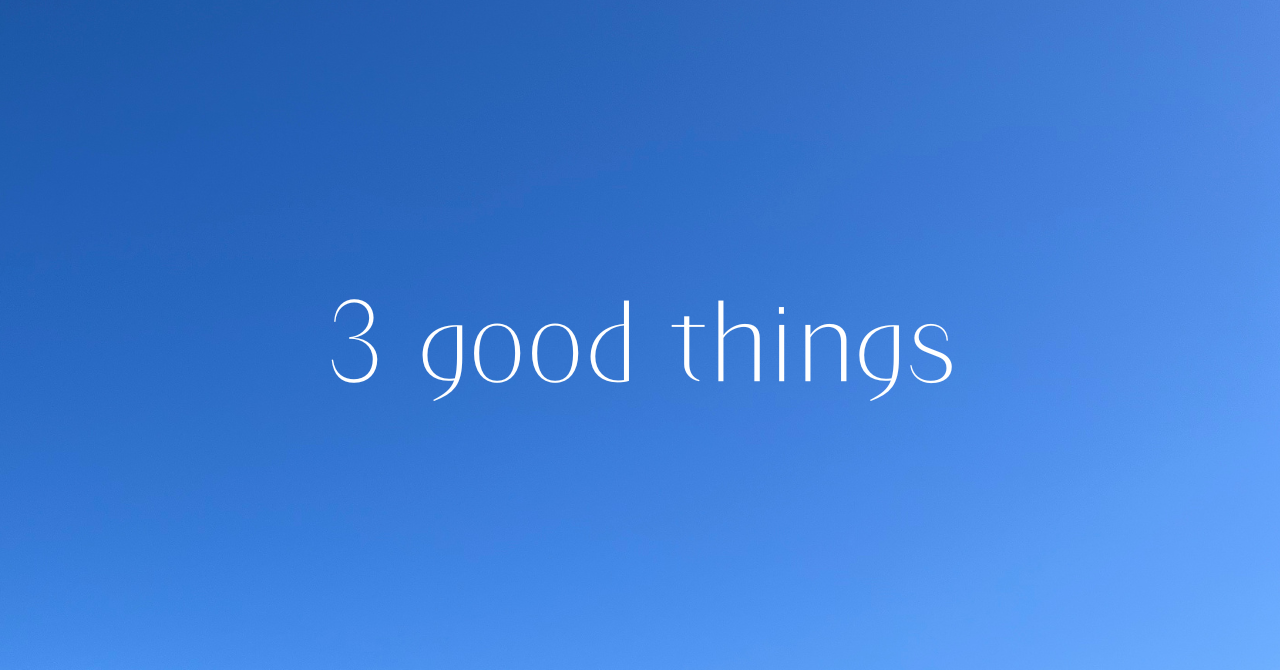 1/29(水) 3 good things 『自己理解、自己受容、選択・行動』